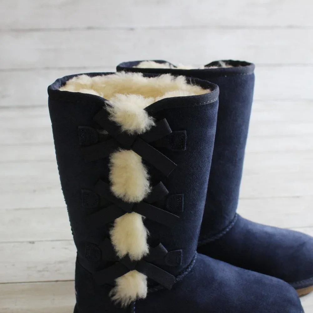 Koolaburra by Ugg Blue Suede Boots Little Girl Size 12